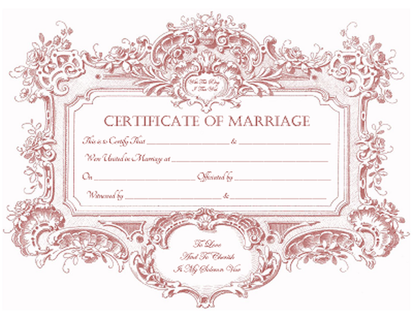 Keepsake Marriage Certificates