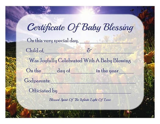 Free baby Blessing certificates