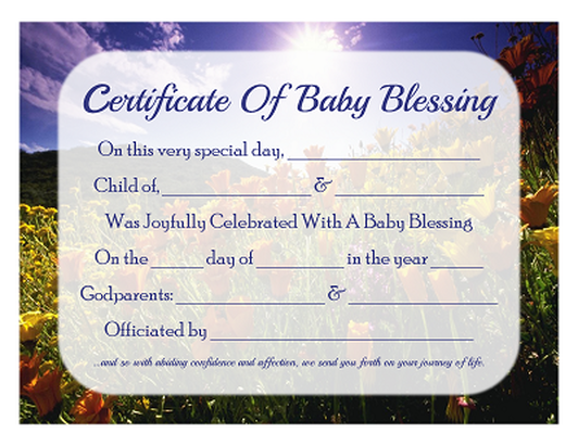 Free Baby Blessing Certificate